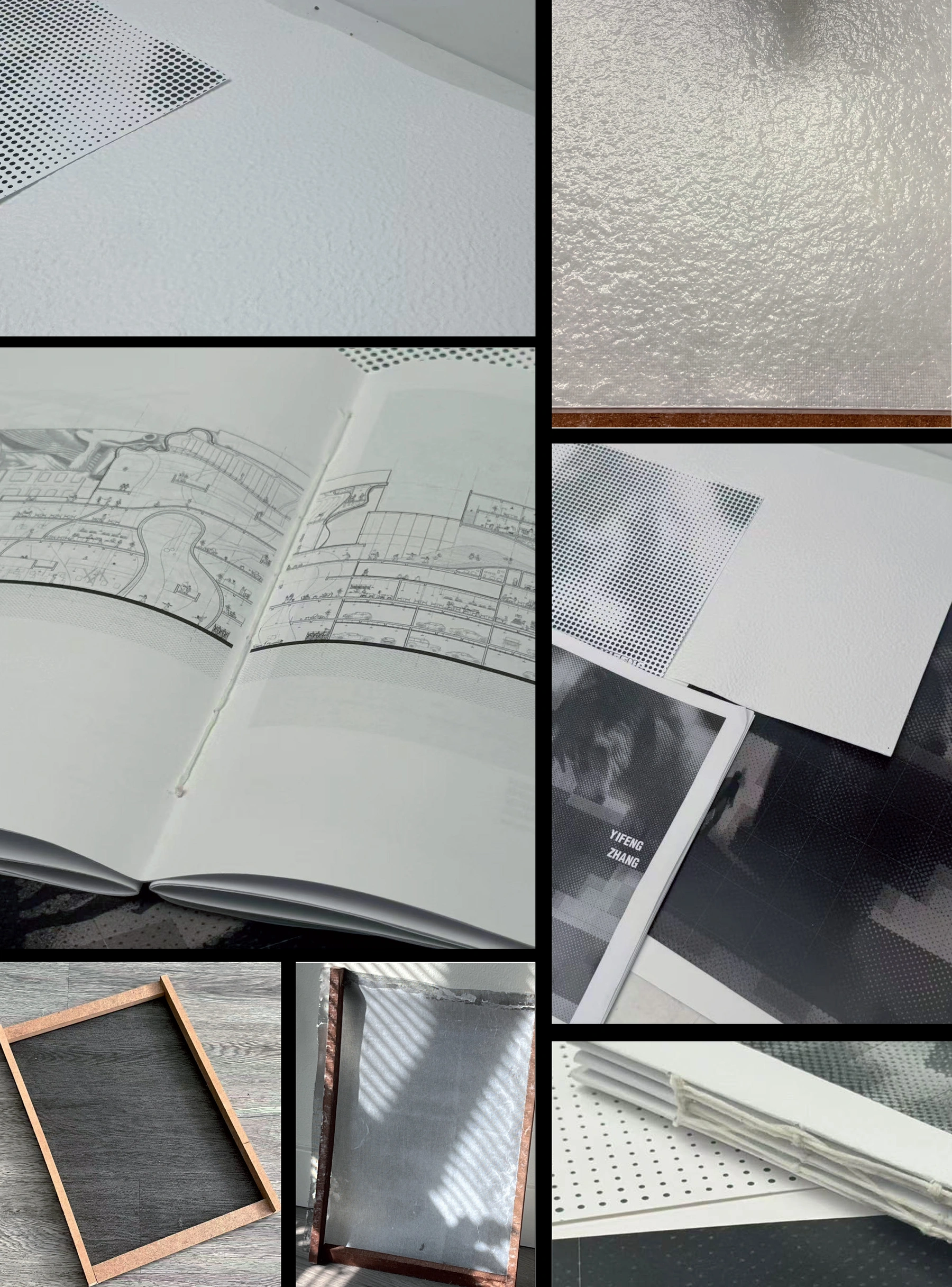 Original composition of paper, framing and binding studies