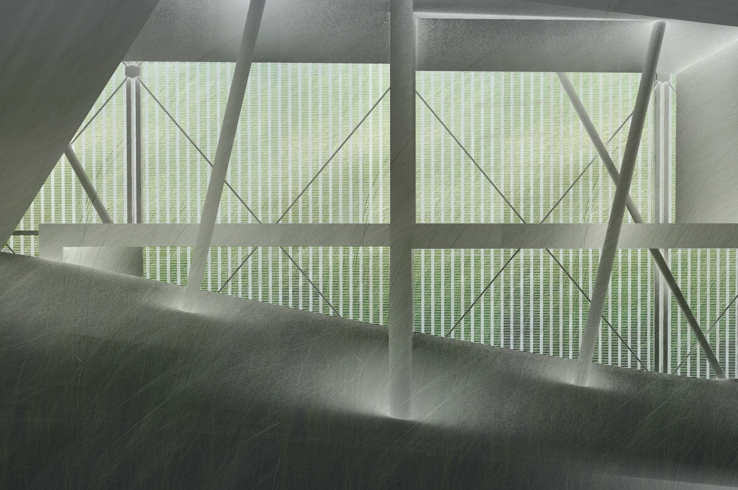 View from inside toward the city