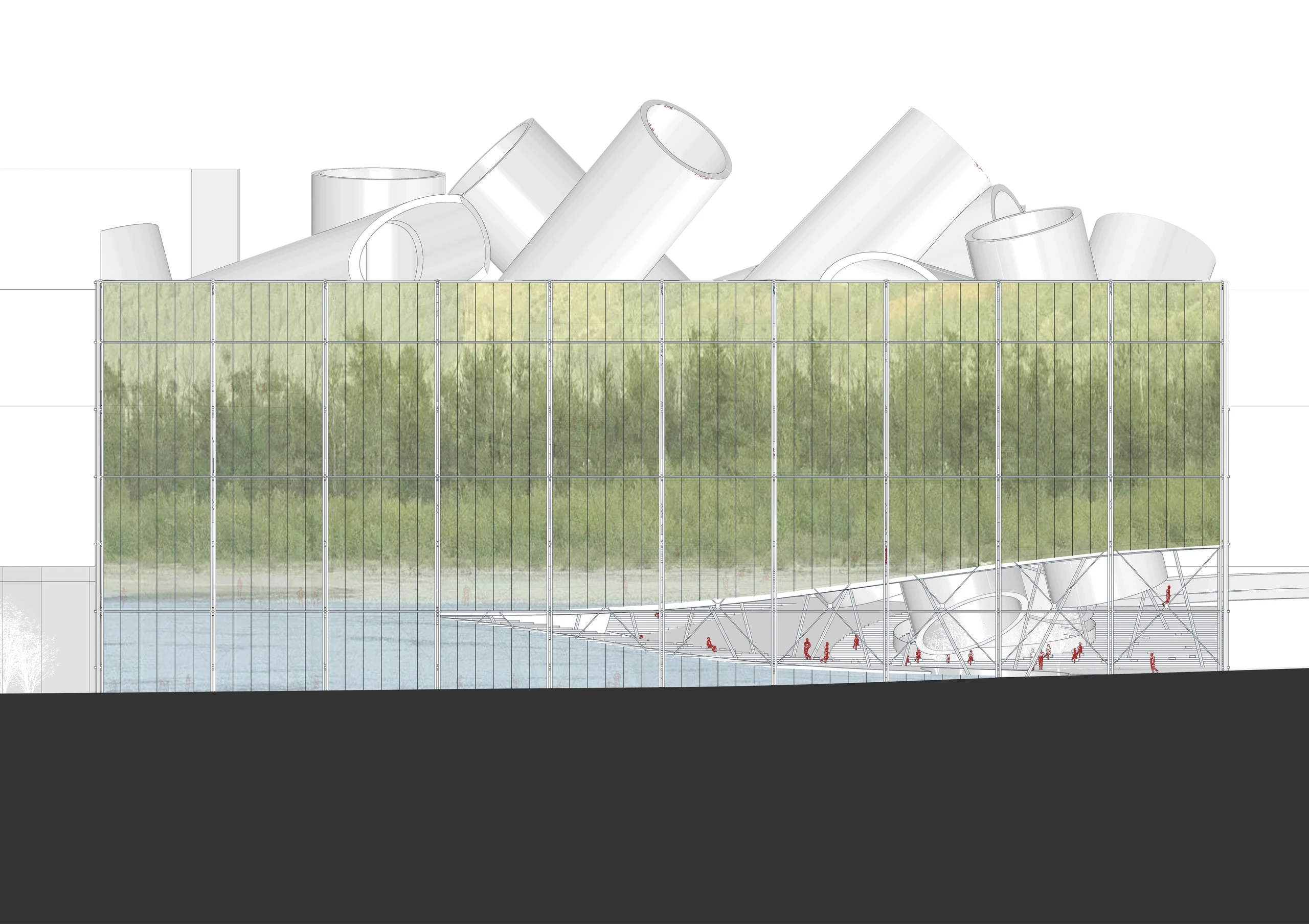 Animated facade study — filtering views through to the interior