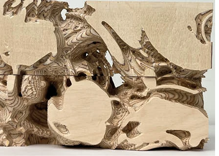 Hybrid - carved material detail