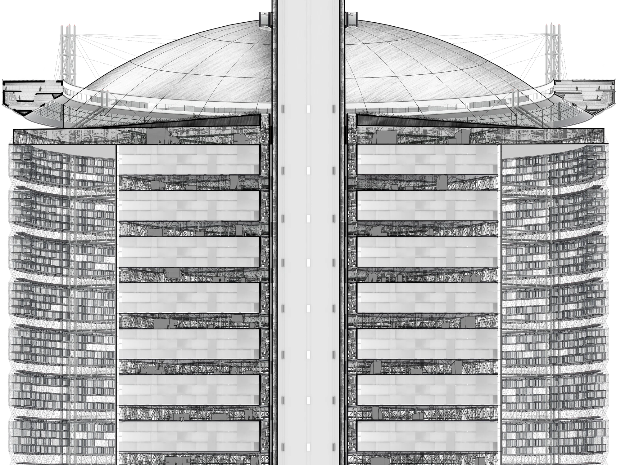 City section — enlarged upper structure detail